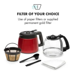 Aromatica II Duo Kaffeemaschine, Integriertes Mahlwerk, 1,25 L, Rot 3 Aromatica II Duo Kaffeemaschine, Integriertes Mahlwerk, 1,25 L, Rot -Klarstein Verkaufs 10032866 yy 0004 logo Klarstein Aromatica II Duo Kaffeemaschine rot