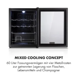 Beersafe XL Onyx Kühlschrank 60 Liter 4 Böden Panoramaglastür -Klarstein Verkaufs 10032871 de 0004 logo