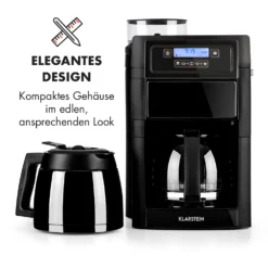 Aromatica II Set Kaffeemaschine, Mahlwerk, 1,25 L, Schwarz -Klarstein Verkaufs 10032874 de 0003 logo