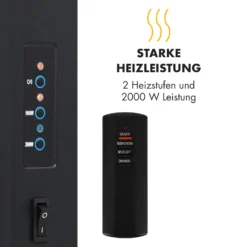 Lausanne Vertical Elektrischer Kamin 1000 Oder 2000W Feuerillusion -Klarstein Verkaufs 10032892 de 0004 logo