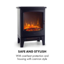 Meran Elektrischer Kamin 950/1850W 2-stufige Heizung Gusseisen-Stil 5 Meran Elektrischer Kamin 950/1850W 2-stufige Heizung Gusseisen-Stil -Klarstein Verkaufs 10032893 yy 0006 logo Klarstein Meran Elektrischer Kamin schwarz