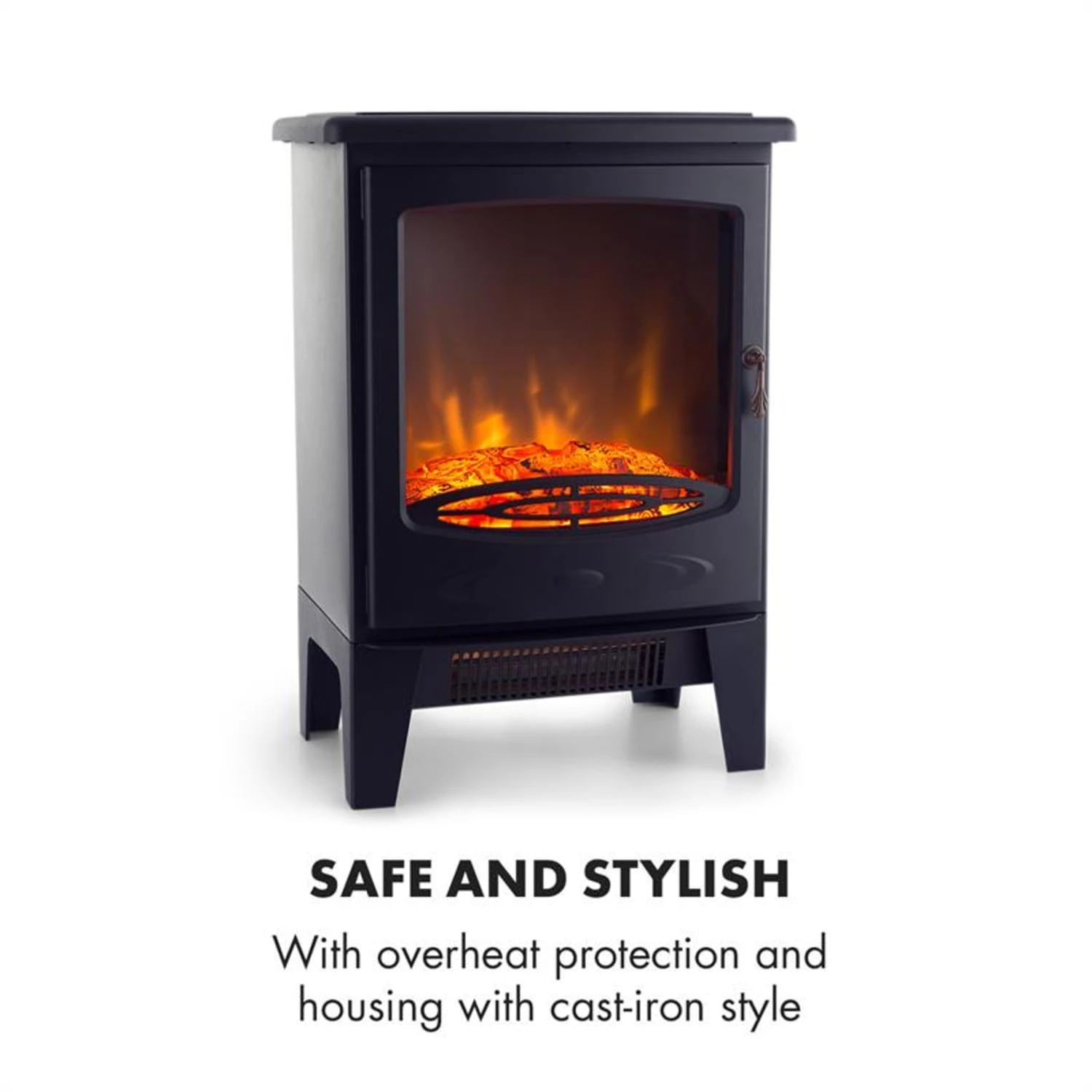 Meran Elektrischer Kamin 950/1850W 2-stufige Heizung Gusseisen-Stil Meran Elektrischer Kamin 950/1850W 2-stufige Heizung Gusseisen-Stil -Klarstein Verkaufs 10032893 yy 0006 logo Klarstein Meran Elektrischer Kamin schwarz