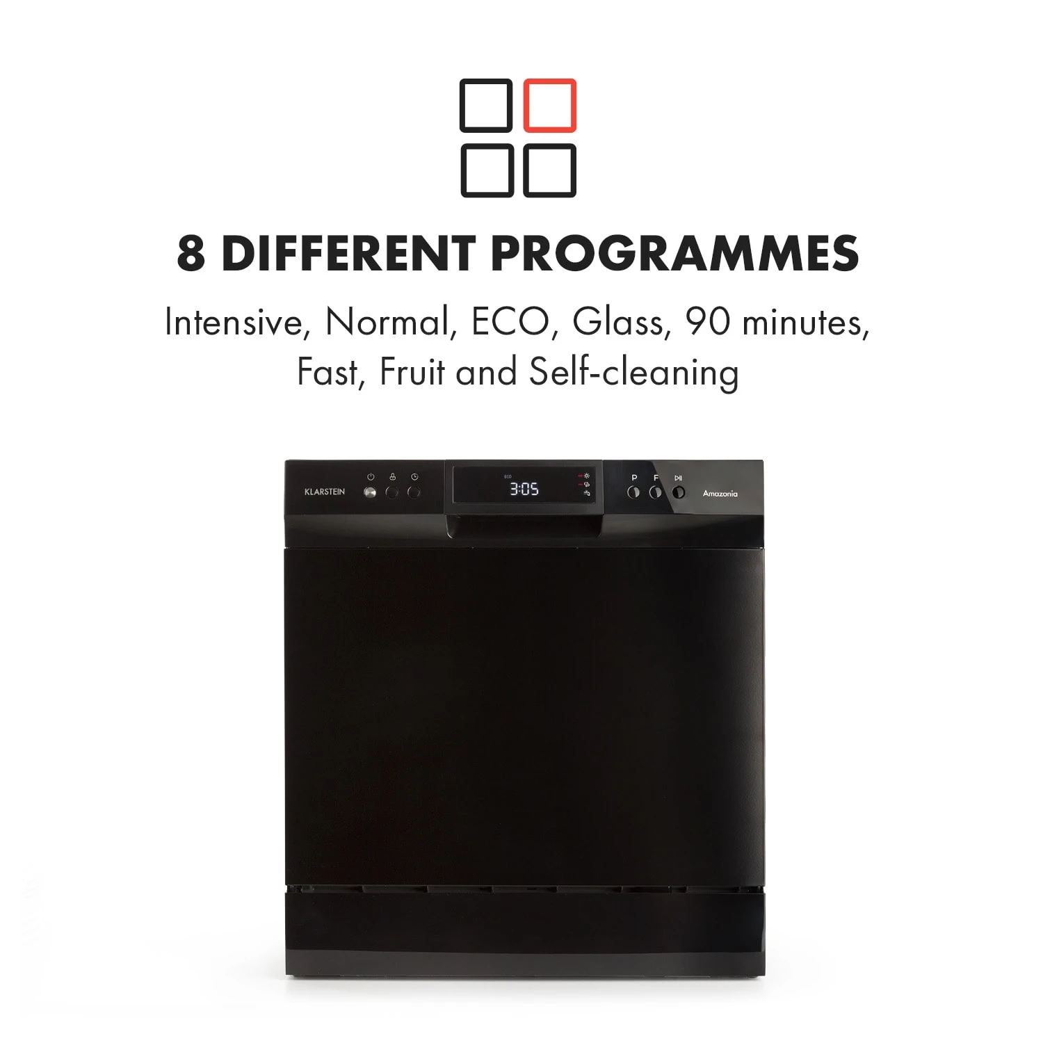 Amazonia 8 Neo Tischgeschirrspüler 8 Programme LED-Display Amazonia 8 Neo Tischgeschirrspüler 8 Programme LED-Display -Klarstein Verkaufs 10032913 de 0003 logo