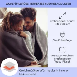 Dr. Watson SuperSoft Heizdecke 120 W 180 X 130 Cm Teddy-Plüsch -Klarstein Verkaufs 10033006 de 0005 usp