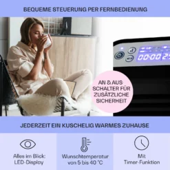 Hot Spot Slimcurve Heizgerät 80x40cm 40m² 2000W 5-40°C LED IP24 -Klarstein Verkaufs 10033017 de 0003 usp