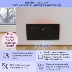 Hot Spot Slimcurve Heizgerät 80x40cm 40m² 2000W 5-40°C LED IP24 -Klarstein Verkaufs 10033017 de 0004 usp