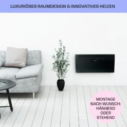 Hot Spot Slimcurve Heizgerät 80x40cm 40m² 2000W 5-40°C LED IP24 -Klarstein Verkaufs 10033017 de 0007 usp