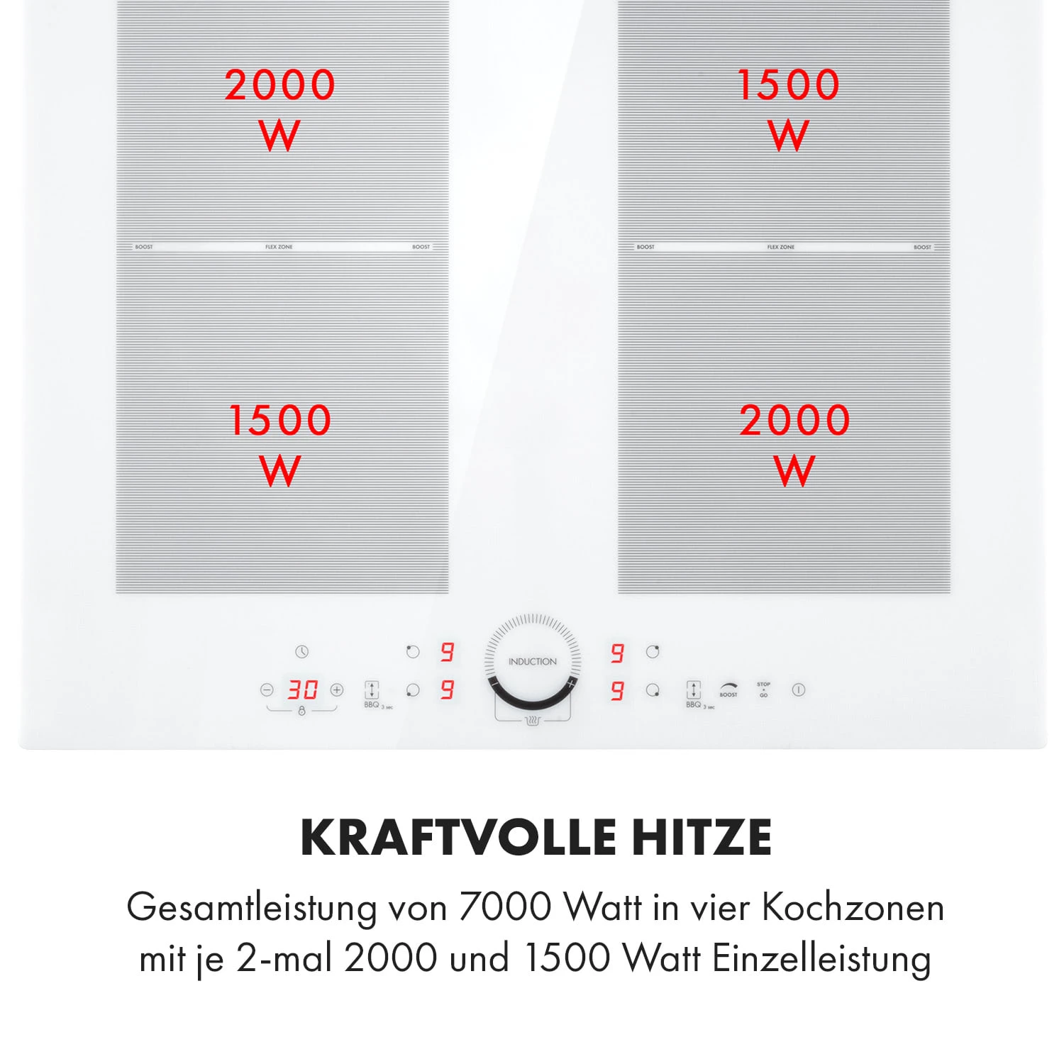 Delicatessa 60 Induktionskochfeld 4 Zonen 7000W Timer weiß Delicatessa 60 Induktionskochfeld 4 Zonen 7000W Timer Weiß -Klarstein Verkaufs 10033027 de 0004 logo