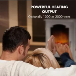 Graz Elektrischer Kamin 1000/2000W Thermostat PanoramaView -Klarstein Verkaufs 10033095 yy 0004 logo Klarstein Graz Elektrischer Kamin weiss