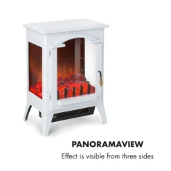 Graz Elektrischer Kamin 1000/2000W Thermostat PanoramaView -Klarstein Verkaufs 10033095 yy 0007 logo Klarstein Graz Elektrischer Kamin weiss