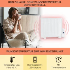 Wallander Ölradiator 600W LED-Display Wochentimer Weiß -Klarstein Verkaufs 10033098 de 0003 usp