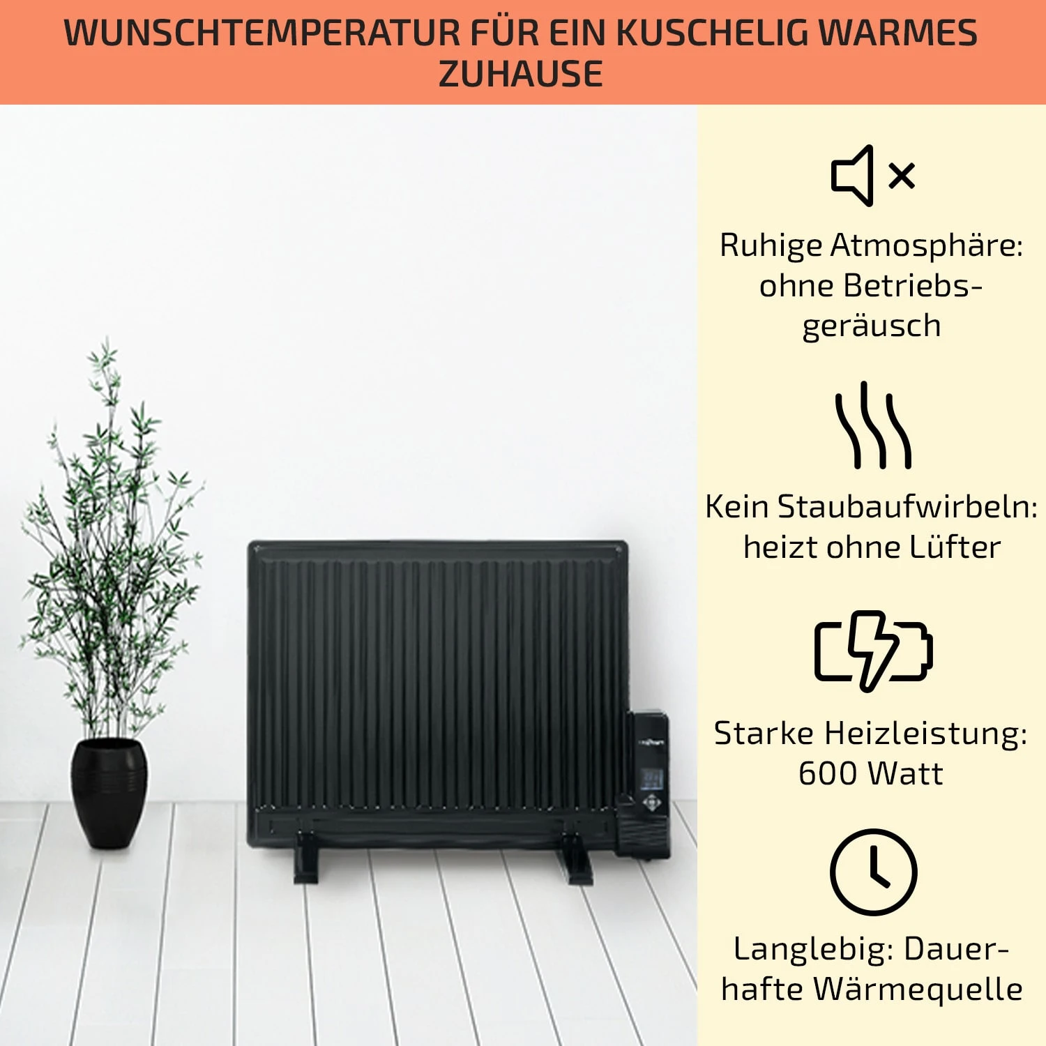 Wallander Ölradiator 600W Thermostat Ölheizung ultraflach schwarz Wallander Ölradiator 600W Thermostat Ölheizung Ultraflach Schwarz -Klarstein Verkaufs 10033099 de 0002 usp