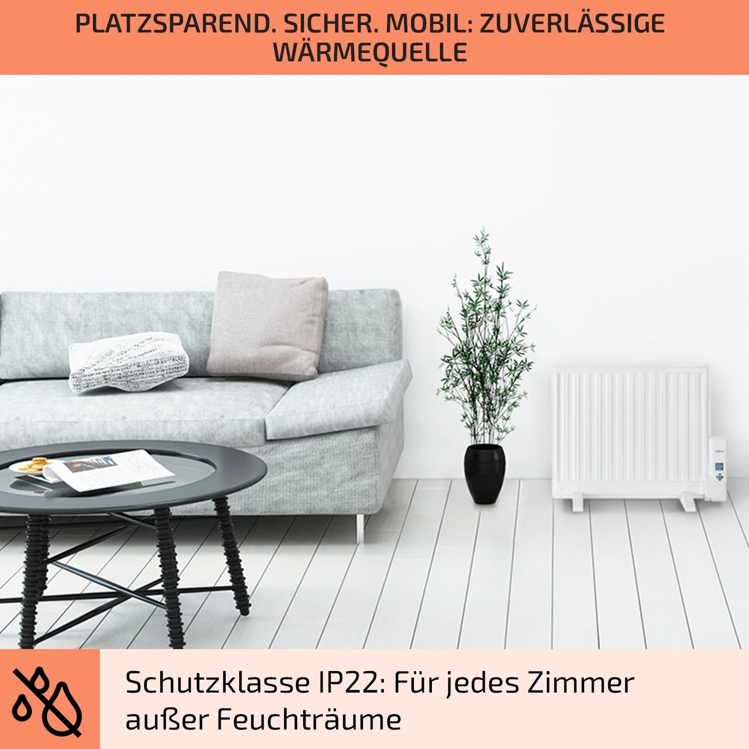 Wallander Ölradiator 600W Thermostat Ölheizung ultraflach schwarz Wallander Ölradiator 600W Thermostat Ölheizung Ultraflach Schwarz -Klarstein Verkaufs 10033099 de 0007 usp