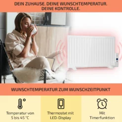 Wallander Ölradiator 800W Thermostat Ölheizung Ultraflach Weiß -Klarstein Verkaufs 10033100 de 0003 usp