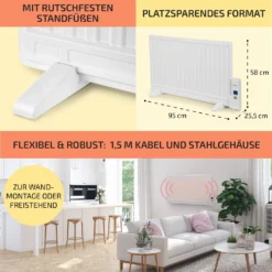 Wallander Ölradiator 800W Thermostat Ölheizung Ultraflach Weiß -Klarstein Verkaufs 10033100 de 0006 usp