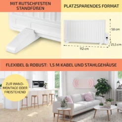 Wallander Ölradiator 1000W Thermostat Ölheizung Ultraflach Weiß -Klarstein Verkaufs 10033102 de 0006 usp