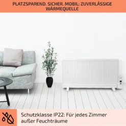 Wallander Ölradiator 1000W Thermostat Ölheizung Ultraflach Weiß -Klarstein Verkaufs 10033102 de 0007 usp