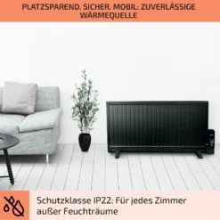 Wallander Ölradiator 1000W Thermostat Ölheizung Ultraflach Schwarz -Klarstein Verkaufs 10033103 de 0007 usp