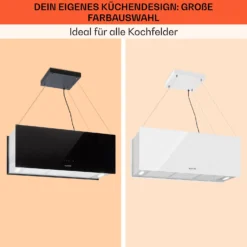 Kronleuchter XL Inselabzugshaube 90cm Umluft 590m³/h LED Touch Schwarz -Klarstein Verkaufs 10033108 de 0007 usp