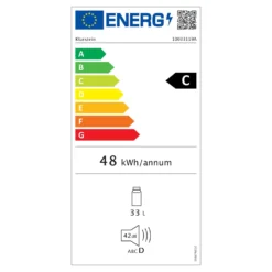 Beersafe M Kühlschrank 33 Liter 2 Böden Panoramaglastür Edelstahl -Klarstein Verkaufs 10033119 energy label