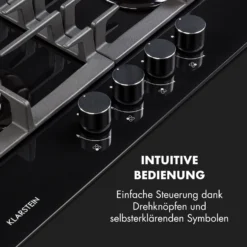 Ignito 4 Zonen Gaskochfeld 4-flammig Sabaf-Brenner Glaskeramik Schwarz 3 Ignito 4 Zonen Gaskochfeld 4-flammig Sabaf-Brenner Glaskeramik Schwarz -Klarstein Verkaufs 10033132 de 0004 logo