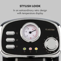 Espressionata Gusto Espressomaschine 1100W 15 Bar Druck Schwarz -Klarstein Verkaufs 10033209 yy 0003 logo Klarstein Espressionata Gusto Espressomaschine