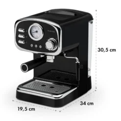 Espressionata Gusto Espressomaschine 1100W 15 Bar Druck Schwarz -Klarstein Verkaufs 10033209 yy 0009 logo Klarstein Espressionata Gusto Espressomaschine