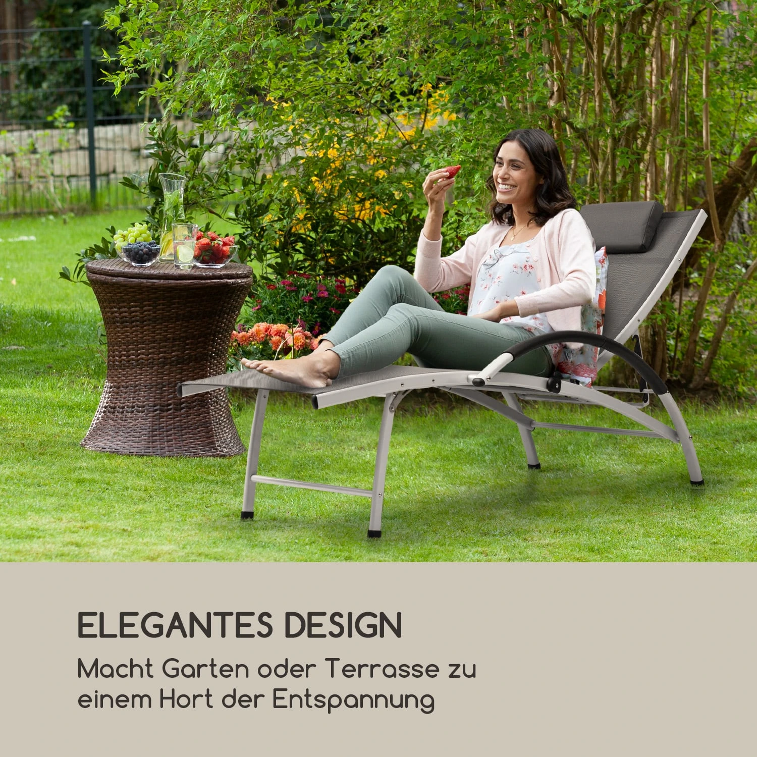 Sun Valley Sonnenliege zusammenklappbar Kopfkissen grau Sun Valley Sonnenliege Zusammenklappbar Kopfkissen Grau -Klarstein Verkaufs 10033308 de 0002 logo