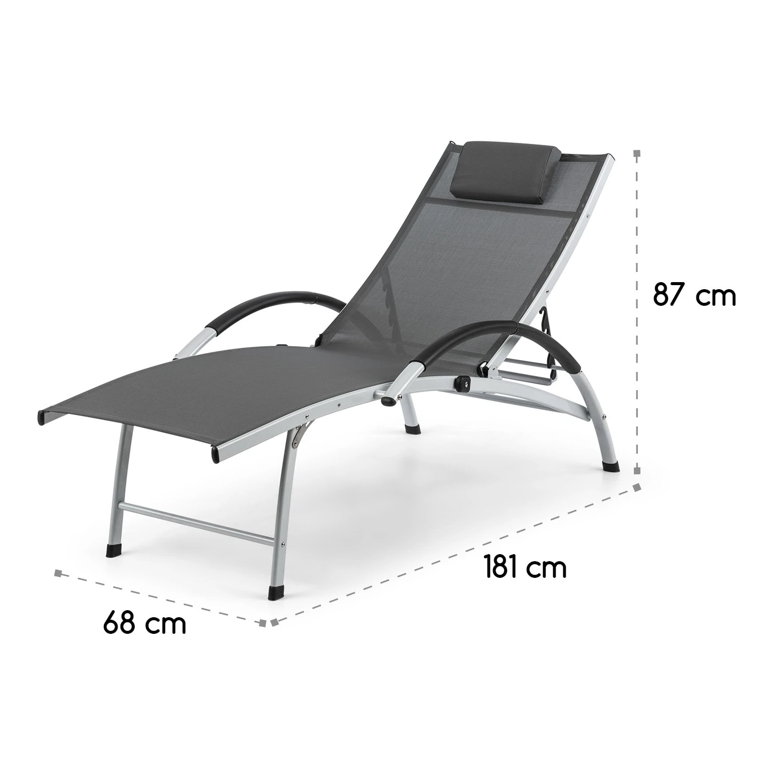 Sun Valley Sonnenliege zusammenklappbar Kopfkissen grau Sun Valley Sonnenliege Zusammenklappbar Kopfkissen Grau -Klarstein Verkaufs 10033308 yy 0009 logo