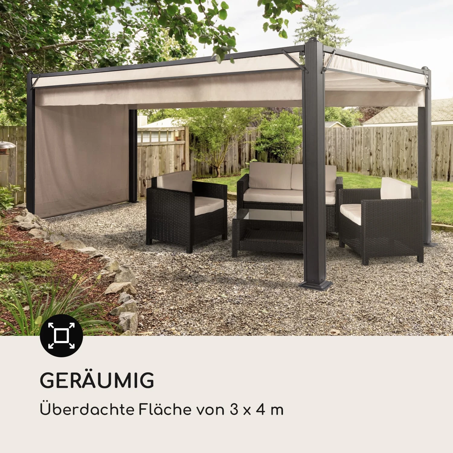 Pantheon Cortina Pavillon mit Dach 3x4m 4 Seitenteile beige Pantheon Cortina Pavillon Mit Dach 3x4m 4 Seitenteile Beige -Klarstein Verkaufs 10033318 de 0004 logo
