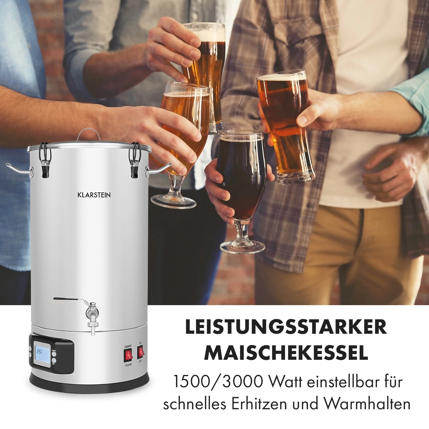 Maischfest Maischekessel 5 Teile 1500/3000W 35l LCD Edelstahl Maischfest Maischekessel 5 Teile 1500/3000W 35l LCD Edelstahl -Klarstein Verkaufs 10033341 de 0002 logo