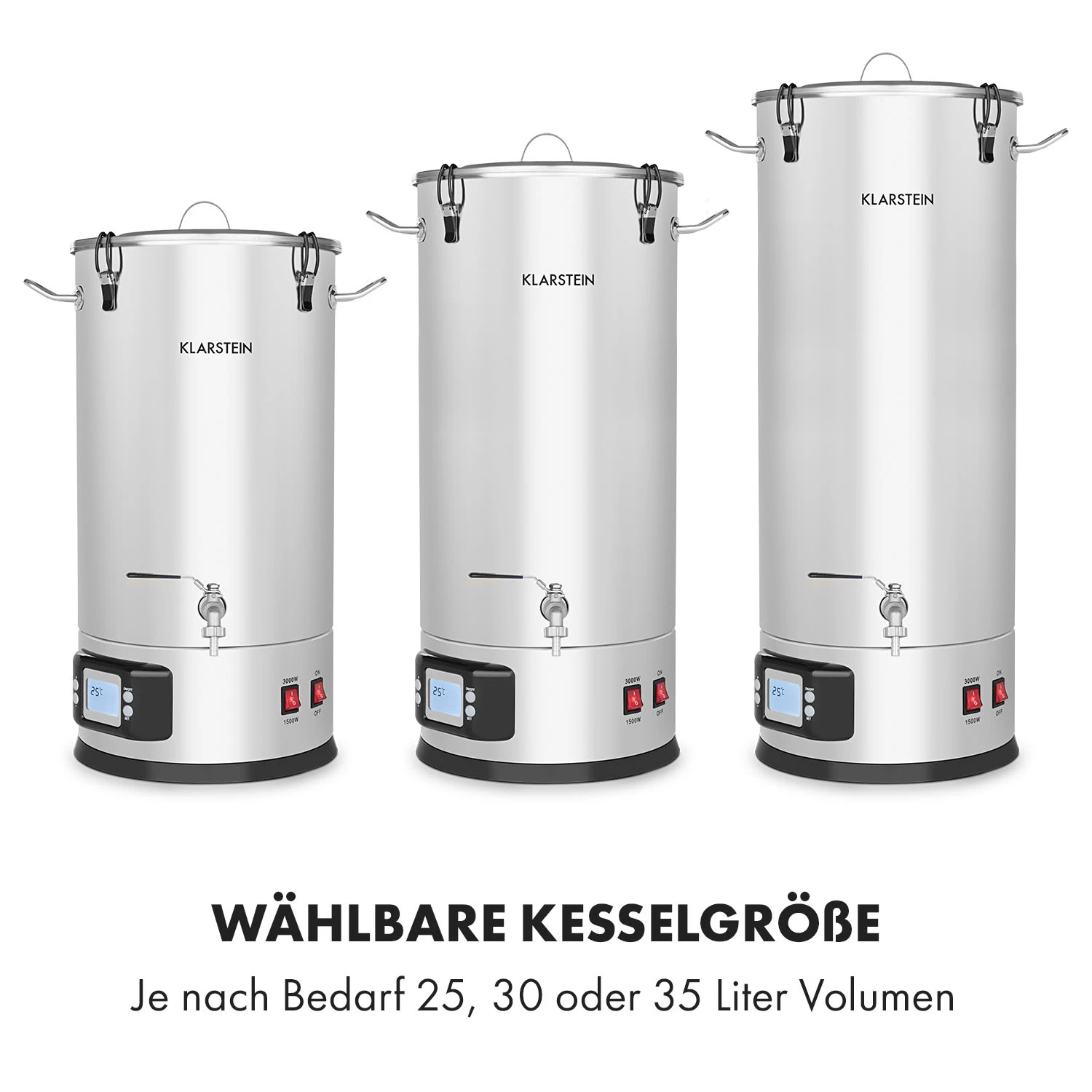 Maischfest Maischekessel 5 Teile 1500/3000W 35l LCD Edelstahl Maischfest Maischekessel 5 Teile 1500/3000W 35l LCD Edelstahl -Klarstein Verkaufs 10033341 de 0003 logo