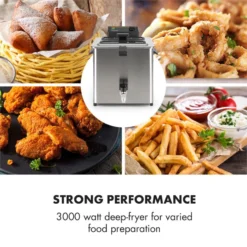 Family Fry Fritteuse 3000W Oil Drain Technology Edelstahl Silber -Klarstein Verkaufs 10033342 yy 0002 logo Klarstein Family Fry Fritteuse 3000W silber