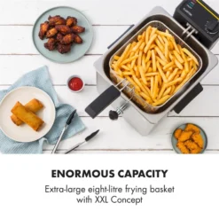 Family Fry Fritteuse 3000W Oil Drain Technology Edelstahl Silber -Klarstein Verkaufs 10033342 yy 0003 logo Klarstein Family Fry Fritteuse 3000W silber