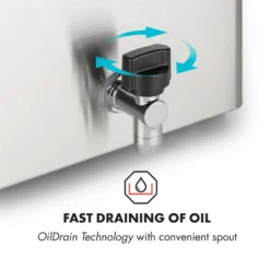 Family Fry Fritteuse 3000W Oil Drain Technology Edelstahl Silber -Klarstein Verkaufs 10033342 yy 0005 logo Klarstein Family Fry Fritteuse 3000W silber