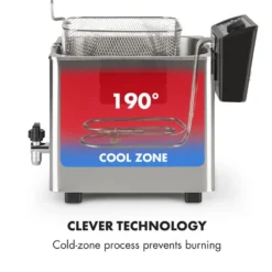 Family Fry Fritteuse 3000W Oil Drain Technology Edelstahl Silber -Klarstein Verkaufs 10033342 yy 0006 logo Klarstein Family Fry Fritteuse 3000W silber