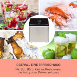 Clearcube Eiswürfelmaschine Klareis 13kg/24h Edelstahl Schwarz -Klarstein Verkaufs 10033350 de 0003 usp