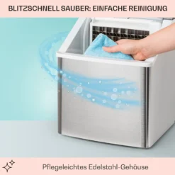 Clearcube Eiswürfelmaschine Klareis 13kg/24h Edelstahl Schwarz -Klarstein Verkaufs 10033350 de 0005 usp