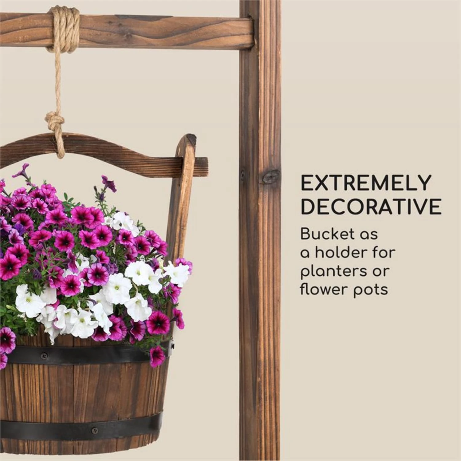 Andernach Zierbrunnen Tannenholz mit Eimer drehbare Kurbel Andernach Zierbrunnen Tannenholz Mit Eimer Drehbare Kurbel -Klarstein Verkaufs 10033353 yy 0005 logo Blumfeldt Andernach Zierbrunnen braun