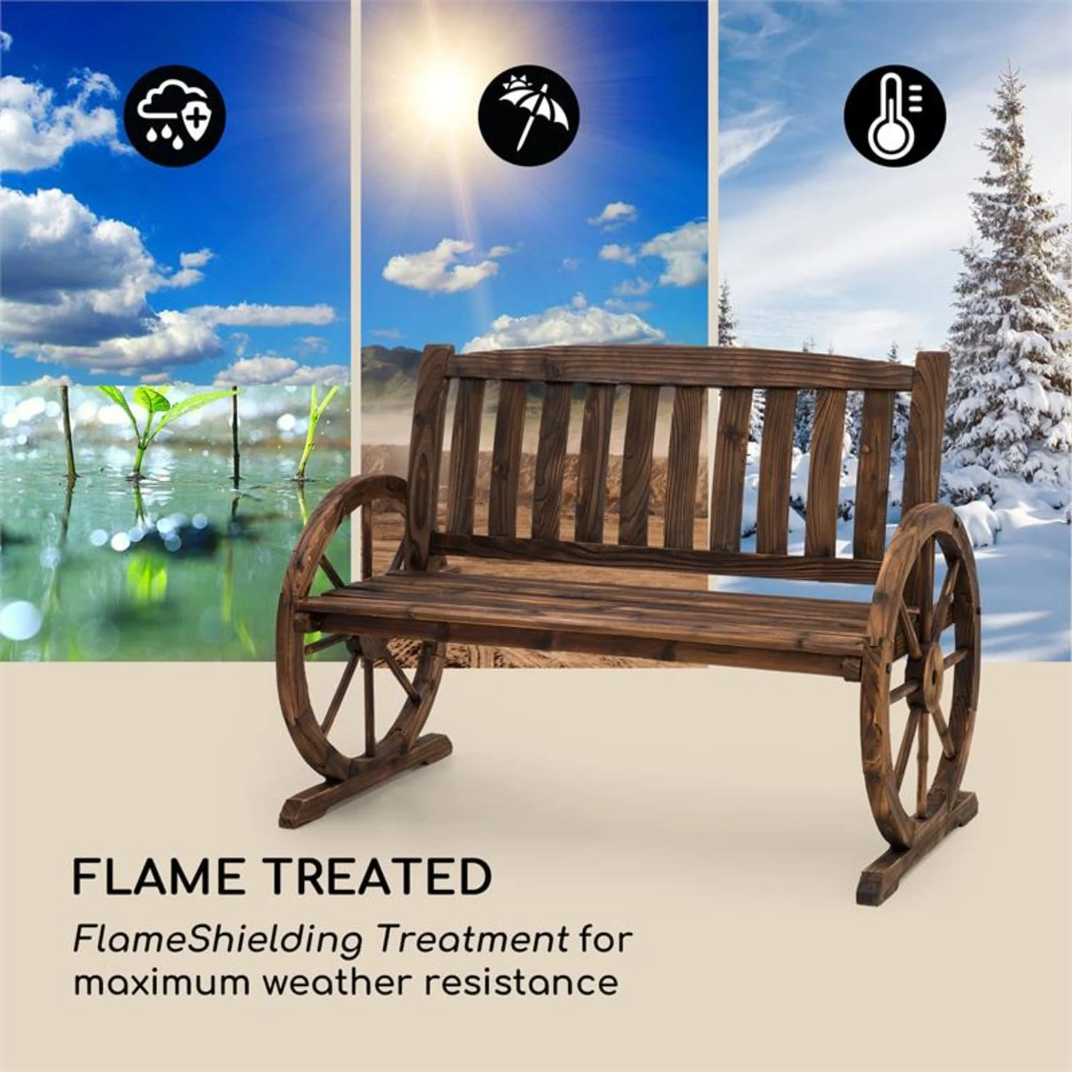 Murnau Gartenbank flammenbehandeltes Tannenholz braun Murnau Gartenbank Flammenbehandeltes Tannenholz Braun -Klarstein Verkaufs 10033354 yy 0003 logo Blumfeldt Murnau Gartenbank Tannenholz braun