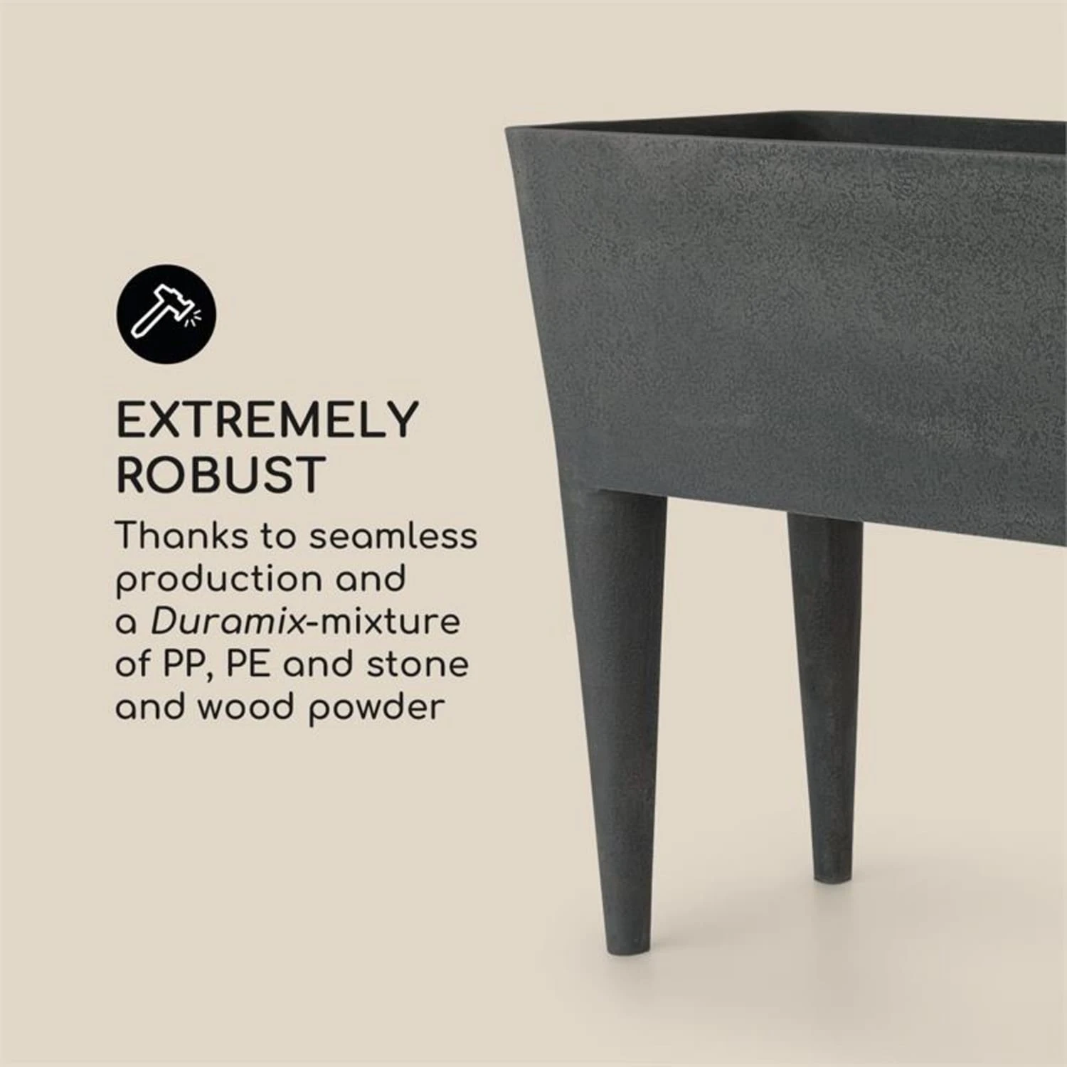 Mammutgrow Hochbeet 76 x 65 x 37 cm UV- und Frostschutz anthrazit Mammutgrow Hochbeet 76 X 65 X 37 Cm UV- Und Frostschutz Anthrazit -Klarstein Verkaufs 10033360 yy 0005 logo Blumfeldt Mammutgrow Hochbeet anthrazit