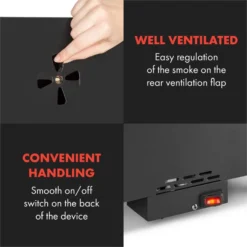 Flintstone Steel Räucherofen 1600 W Integriertes Thermometer Edelstahl -Klarstein Verkaufs 10033372 yy 0008 logo Klarstein Flintstone Steel Raeucherofen Edelstahl