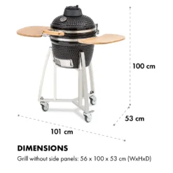 Queensize Kamado Grill Thermometer Abnehmbare Seitenteile Schwarz -Klarstein Verkaufs 10033377 de 0010 logo