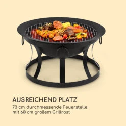 Pentos 2-in-1-Feuerschale Ø73cm Funkenschutz Ø60cm Grill Gusseisen -Klarstein Verkaufs 10033380 de 0004 logo