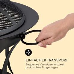 Pentos 2-in-1-Feuerschale Ø73cm Funkenschutz Ø60cm Grill Gusseisen -Klarstein Verkaufs 10033380 de 0005 logo