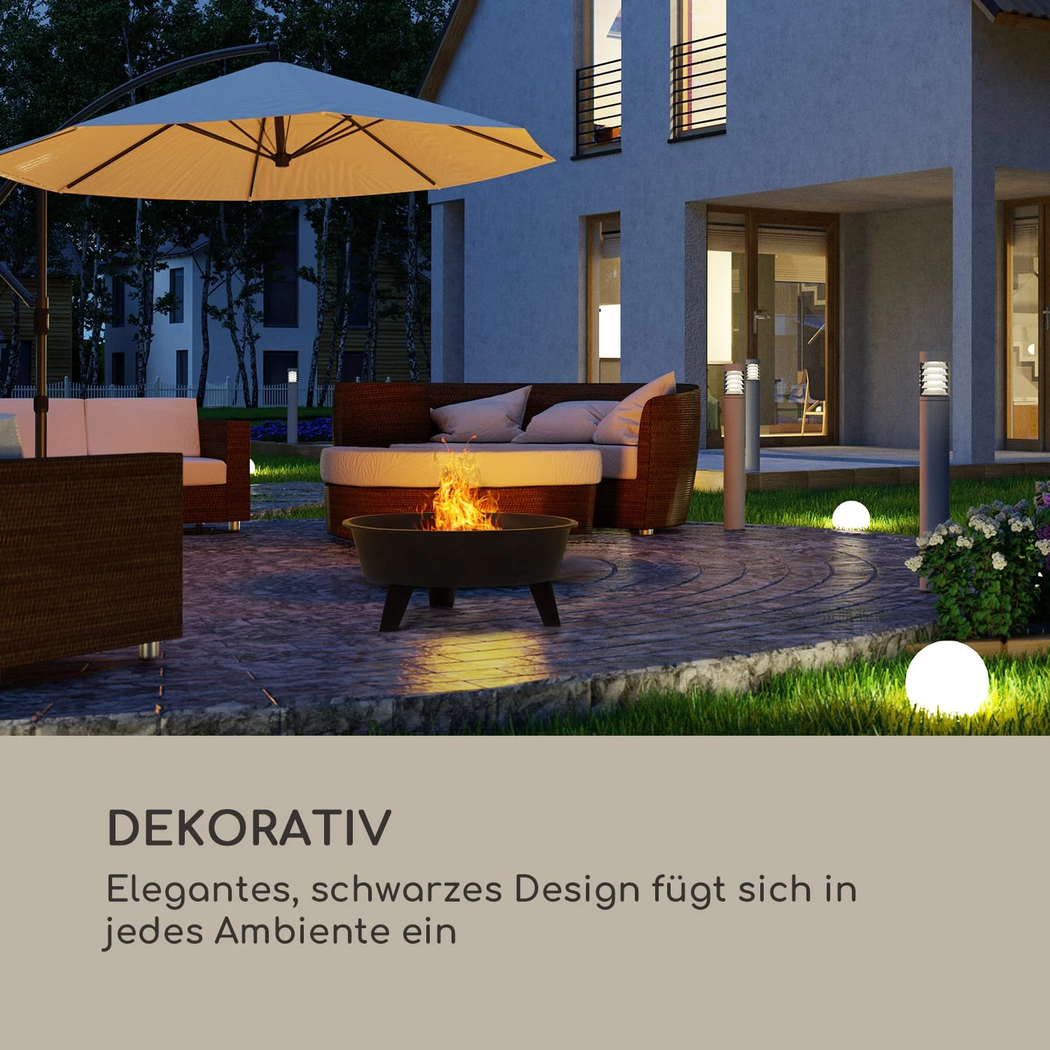 Nolana 2-in-1-Feuerschale Ø73cm Funkenschutz Ø64cm Grill Stahl schwarz Nolana 2-in-1-Feuerschale Ø73cm Funkenschutz Ø64cm Grill Stahl Schwarz -Klarstein Verkaufs 10033383 de 0002 logo