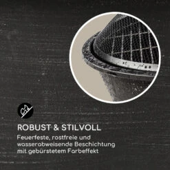 Nolana 2-in-1-Feuerschale Ø73cm Funkenschutz Ø64cm Grill Stahl Schwarz 4 Nolana 2-in-1-Feuerschale Ø73cm Funkenschutz Ø64cm Grill Stahl Schwarz -Klarstein Verkaufs 10033383 de 0005 logo