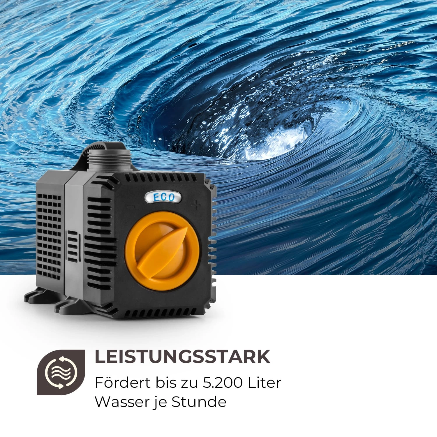 Lagoon 5200 Teichpumpe 5.200 l/h EcoSave: 40 Watt 4,8 Meter Förderhöhe Lagoon 5200 Teichpumpe 5.200 L/h EcoSave: 40 Watt 4,8 Meter Förderhöhe -Klarstein Verkaufs 10033392 de 0004 logo