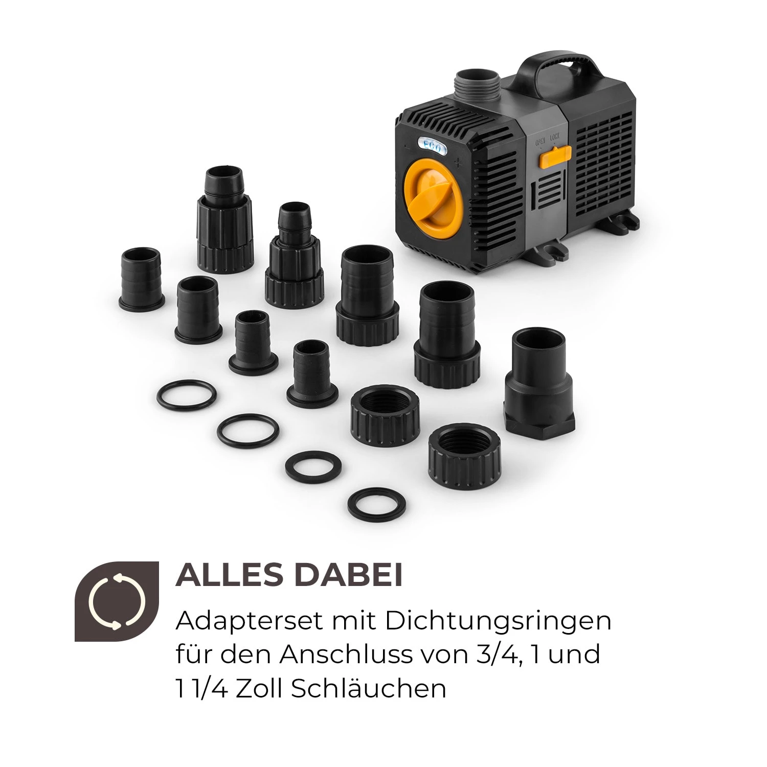 Lagoon 5200 Teichpumpe 5.200 l/h EcoSave: 40 Watt 4,8 Meter Förderhöhe Lagoon 5200 Teichpumpe 5.200 L/h EcoSave: 40 Watt 4,8 Meter Förderhöhe -Klarstein Verkaufs 10033392 de 0007 logo