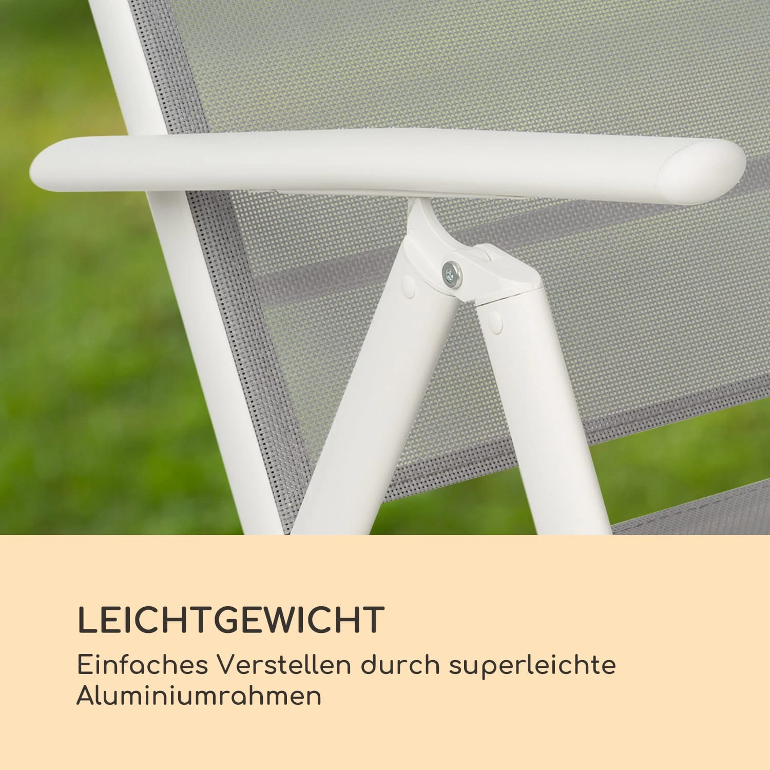 Almeria Klappstuhl 2er-Set 56,5x107x68 cm ComfortMesh Aluminium Almeria Klappstuhl 2er-Set 56,5x107x68 Cm ComfortMesh Aluminium -Klarstein Verkaufs 10033401 de 0003 logo